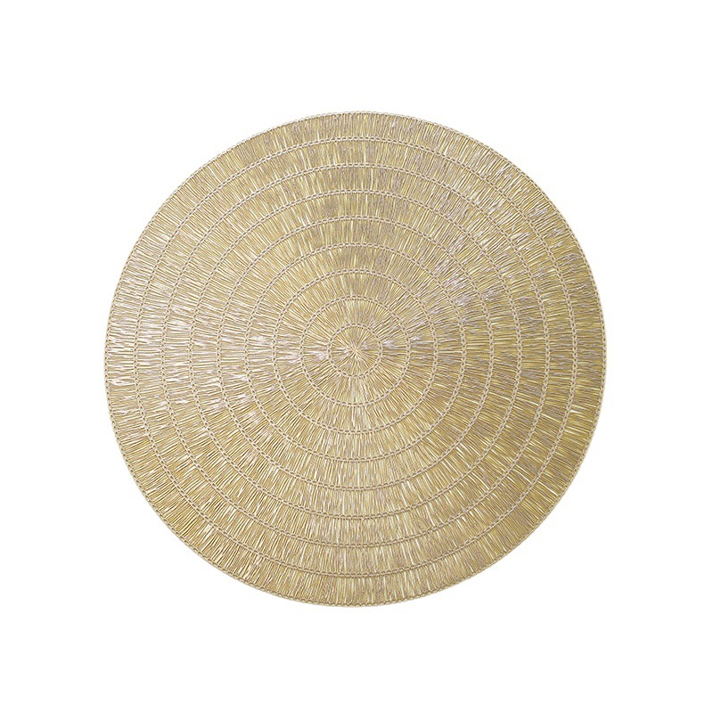 European Simple Bronzed Pvc Hollow Circular Placemat Table Mat Japanese Home Waterproof Oil Insulation Mat Western Placemat Item Picture