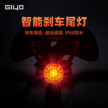 GIYO自行车尾灯单车警示灯公路自行车智能刹车灯山地自行车感应灯