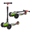 Graffiti four-wheel scooter for children aged 3 to 6, four-wheel folding flashing scooter for kids, baby single-pedal scooter Item Picture