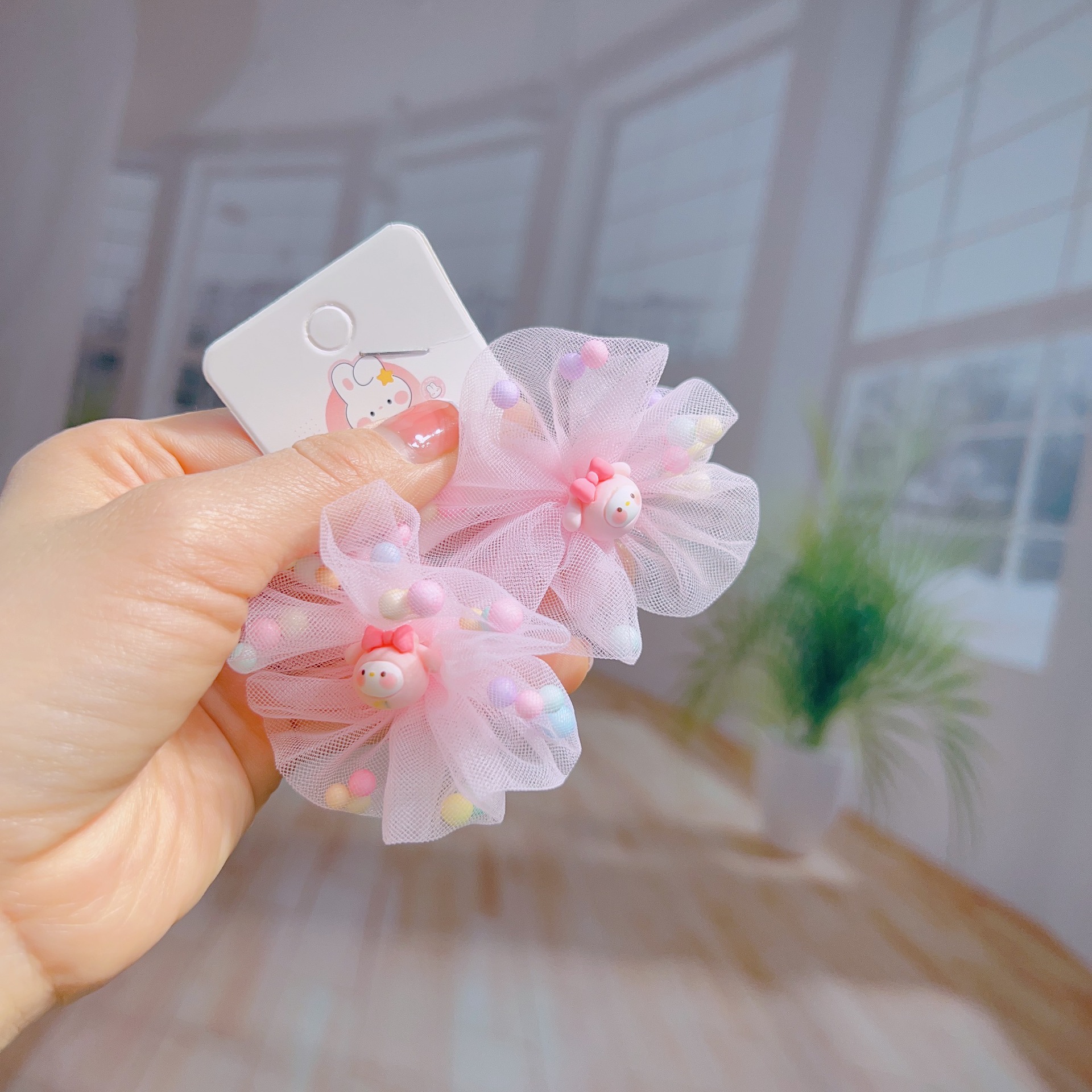 Children's Hair Accessories Cute Yarn Flower Hair Clip Scrunchie Little Girl Bangs Clip Cartoon Pacha Dog Leather Band Baby Headdress details Picture
