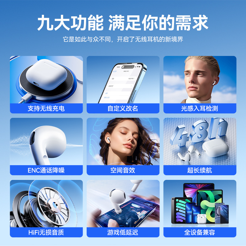 蓝牙耳机/tws耳机/耳机/骨传导耳机/挂脖耳机产品图