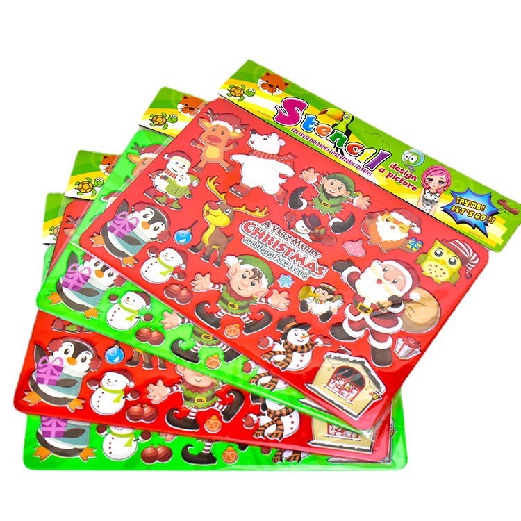Cross border Christmas Painting Templates Children's holloway painting templates Graffiti diy ledger painting templates wholesale Item Picture