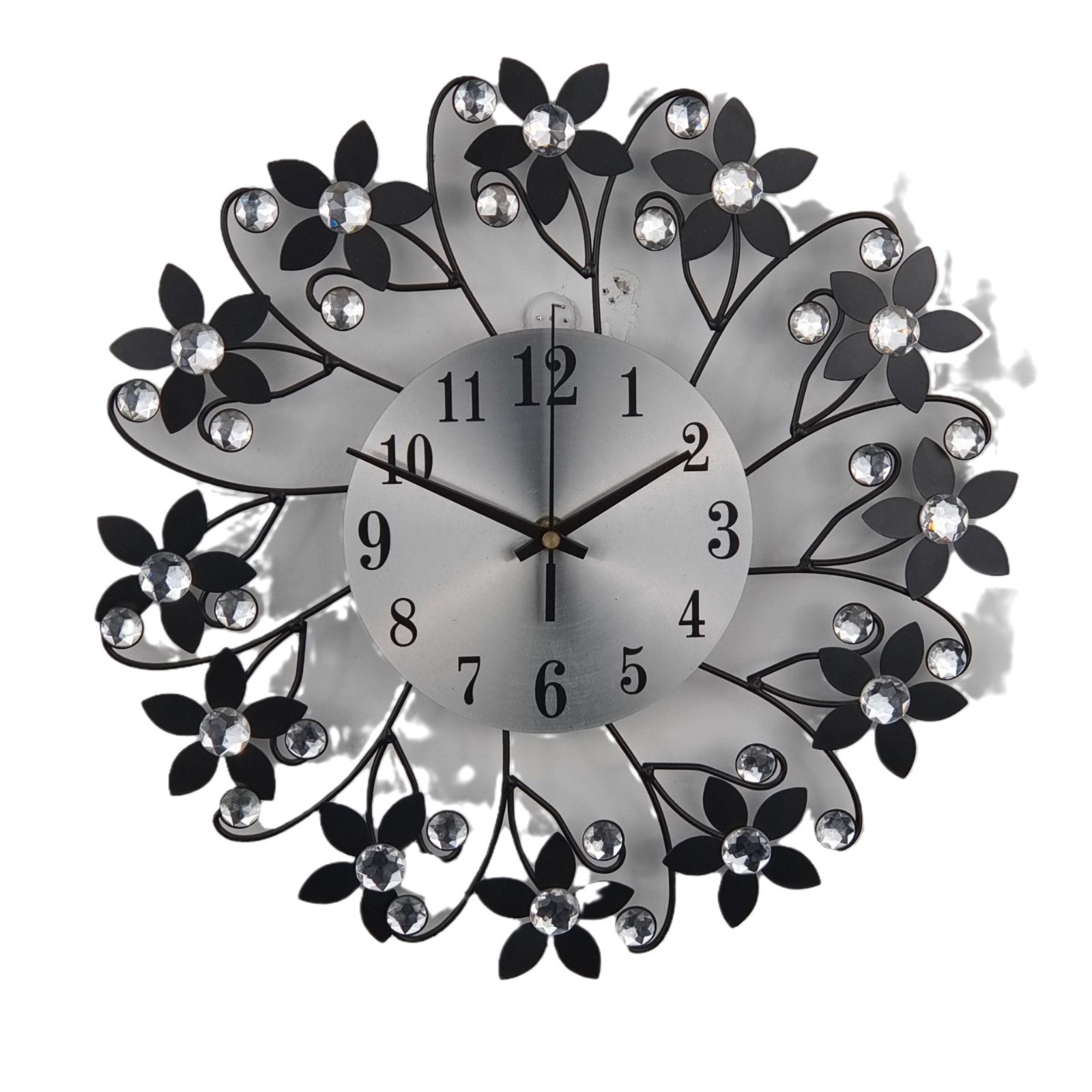 不锈钢挂钟/钟表/挂钟/LED墙钟/木钟白底实物图