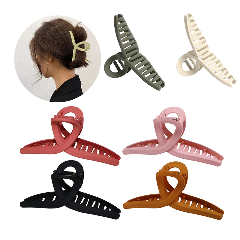 Korean Frosted Cross Clip Elegant Temperament Large Hair Clip Back Head Hair Grab Net Red Shark Clip Headpiece