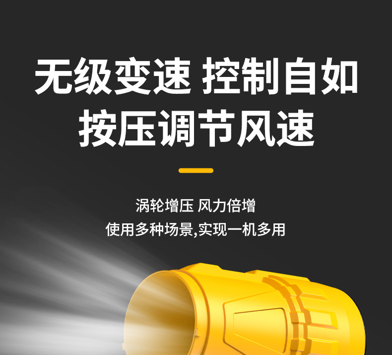 锂电除尘风扇大功率洗车吹水便携式手持鼓风机家用暴力涡轮风扇机详情5