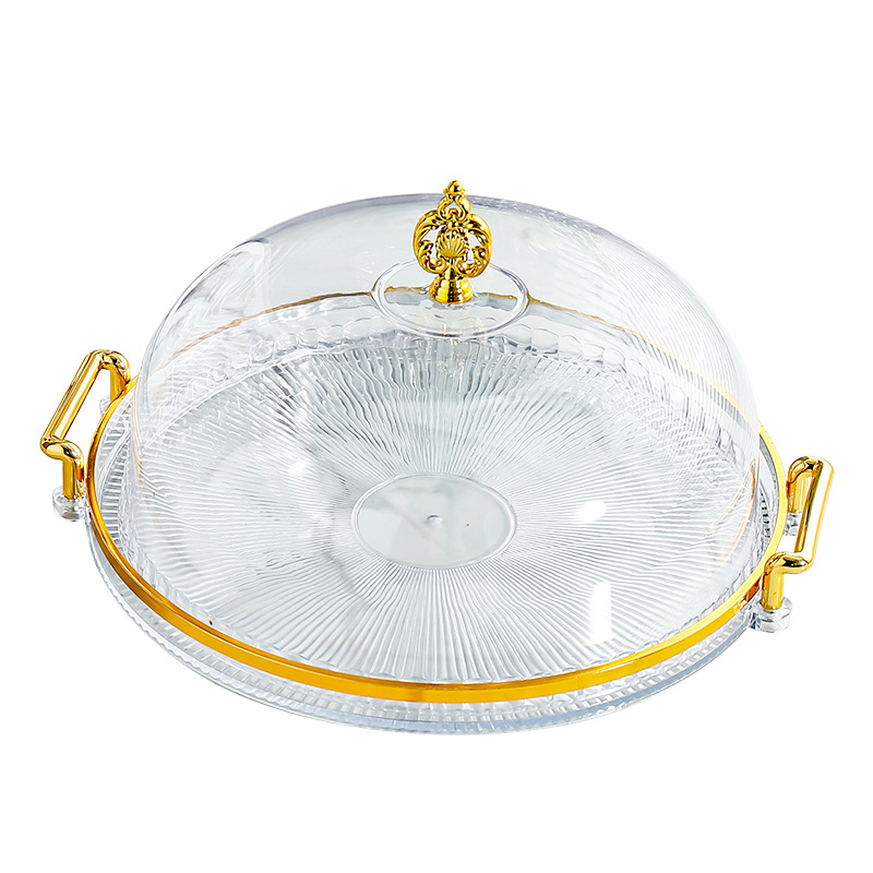Cake Tray Household Bread Fruit Tasting Tray With Lid Clear Plastic Cover Dessert Tray Cake Display Tray Item Picture