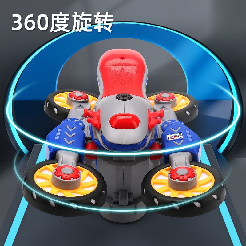 Wholesale of new electric transformable motorcycles, stunt rotating swivel vehicles, sci-fi lighting and music children's toy vehicles Specification image