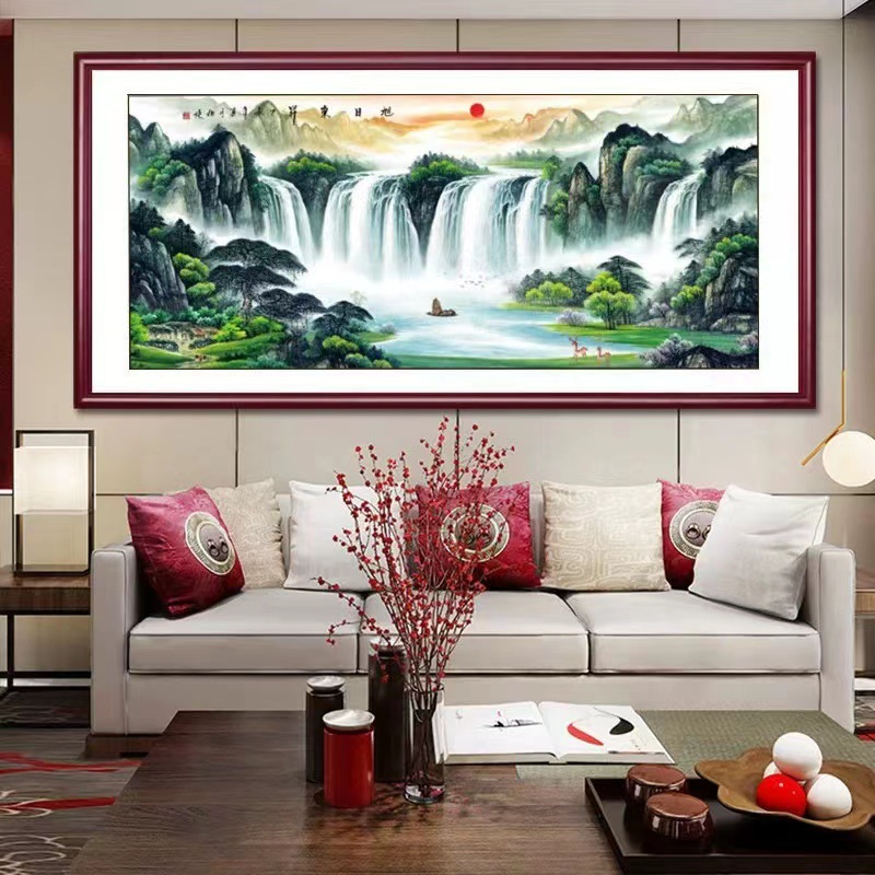 年画仿古/十字绣工艺品/苏绣牡丹/素坯/传统文化细节图