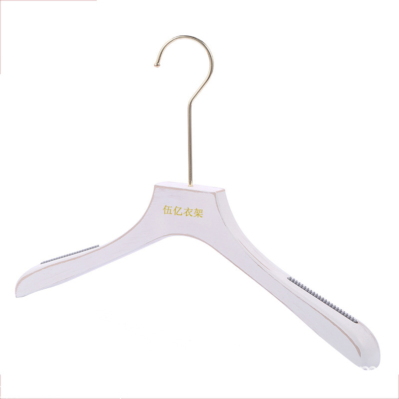High-End Clothing Store Plastic Hanger Imitation Wood Grain Clothes Hook Can Be Changed Logo Laser Printing Antique Thick Non-Slip Item Picture