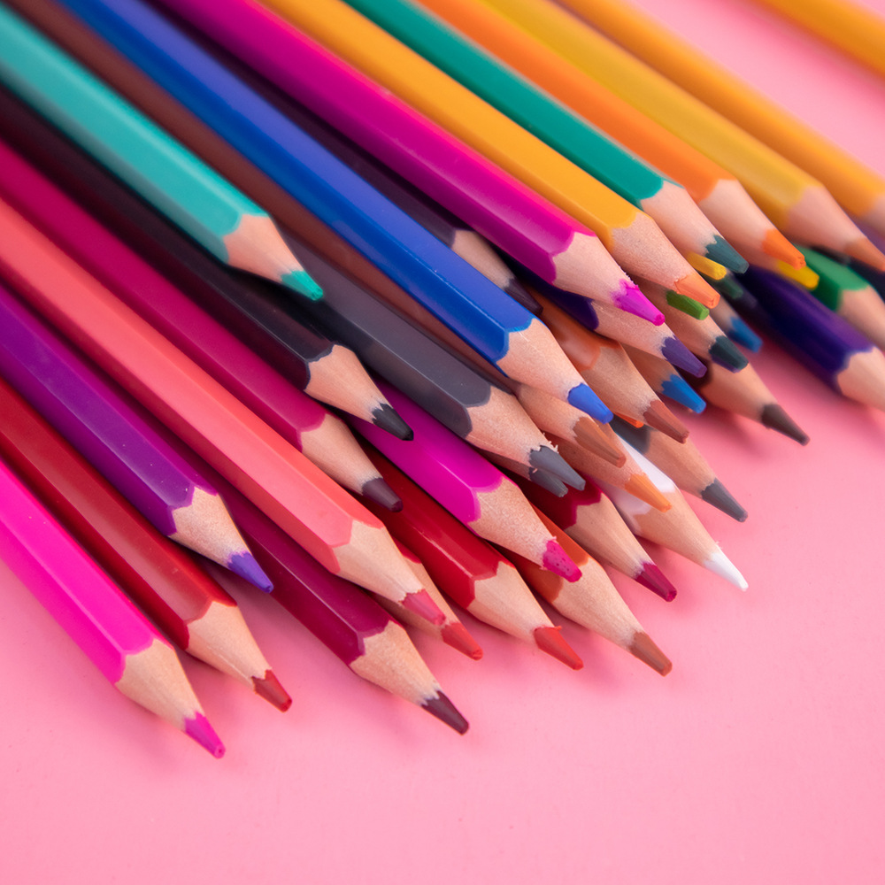 油性彩铅24色盒装儿童绘图绘画铅笔彩色铅笔套装批发详情图4