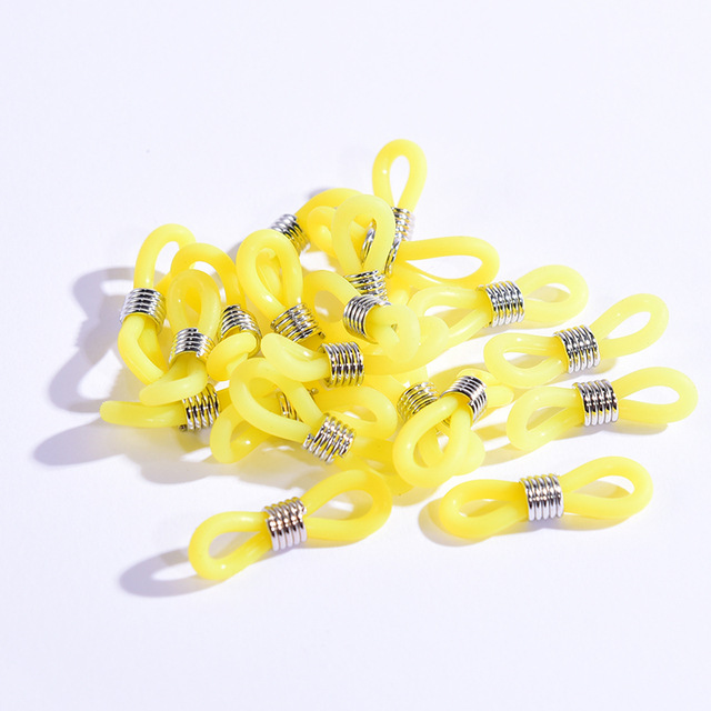 diy anti-slip silicone ring for glasses, eyeglass chain, mask lanyard accessory, metal spring, jelly-colored eco-friendly eyeglass buckle Item Picture