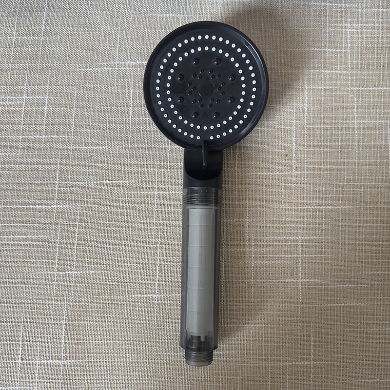 Hand-Held Pressurized Shower Shower With Filter Water Pressure Bath Hand Spray Black 5 Adjustable Nozzle