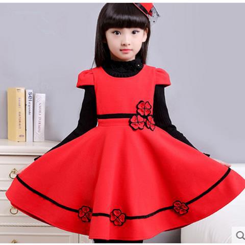 Girls' woolen dress, vest dress, children's dress, autumn and winter children's set, base princess dress, thickened little children's dress