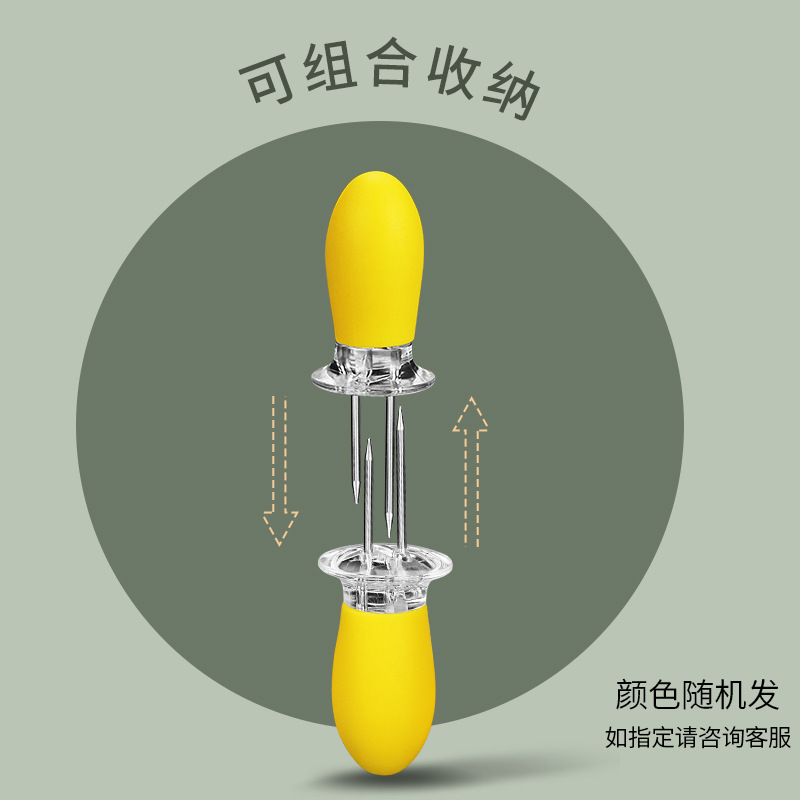 Stainless steel corn pins, BBQ corn sticks, barbecue forks, fruit forks, kitchen small tools in stock details Picture