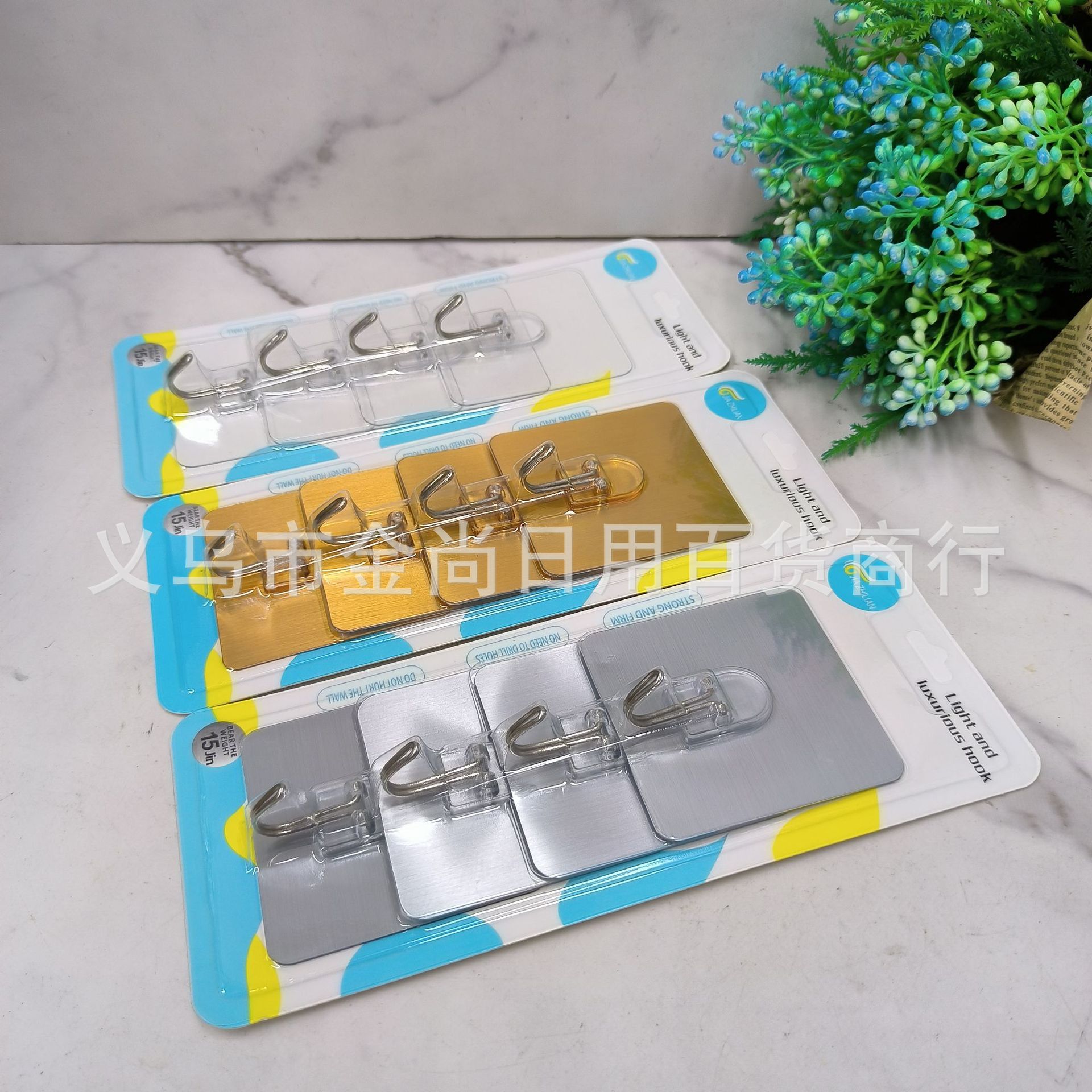 Door type transparent (A) gold (B) silver (C)4 pieces, new traceless adhesive hooks, specially designed for kitchens and living rooms Specification drawing