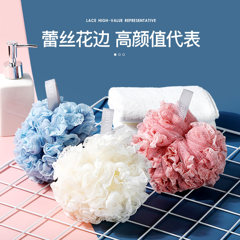 Bath Flower Non-Loose Pe Bath Ball Ultra-Soft Bath Lace Lace Bath Ball Large Soft Foam Comfortable Back Scrub Bath Flower details Picture