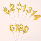 数字蜡烛镀金歌剧院数字蜡蛋糕插件周岁生日派对金色立体数字蜡烛