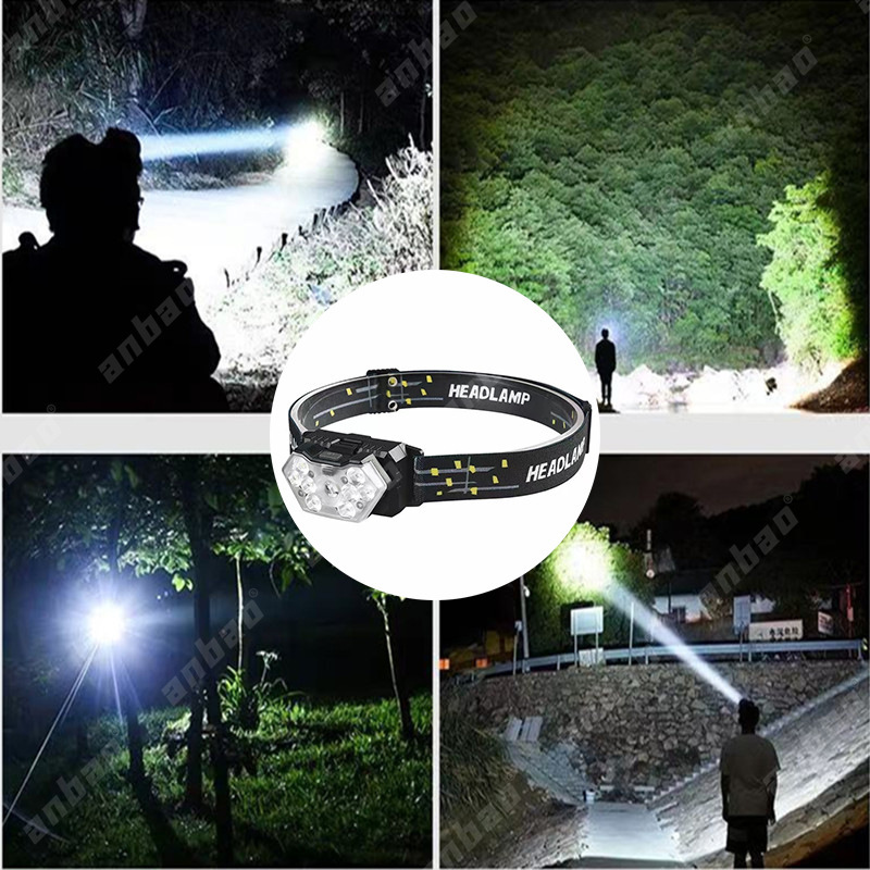 Outdoor headlamps, outdoor fishing lamps, portable large outdoor headlamps, USB charging high-intensity lamps, mini headlamps Specification image