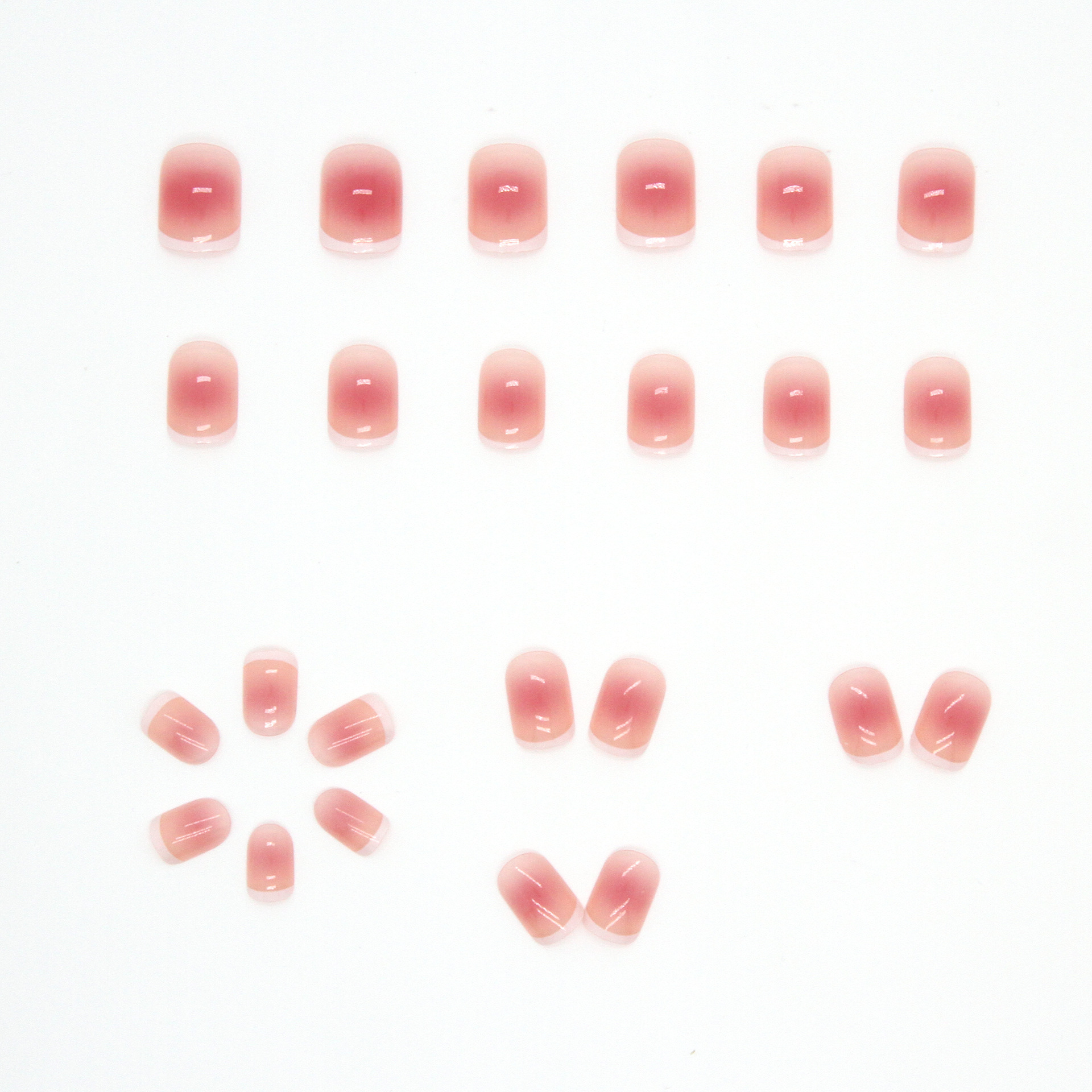 Wear pure blush nail art, pink and fair fake nails, detachable nail art finished nail pieces nail Specification image