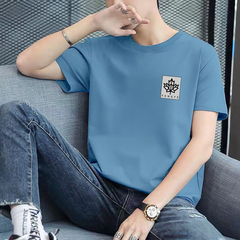 New summer men's short-sleeved T-shirts, round-neck T-shirts for young and middle-aged men's wear, base layer shirts, and top jackets are sold directly by the manufacturer Specification image