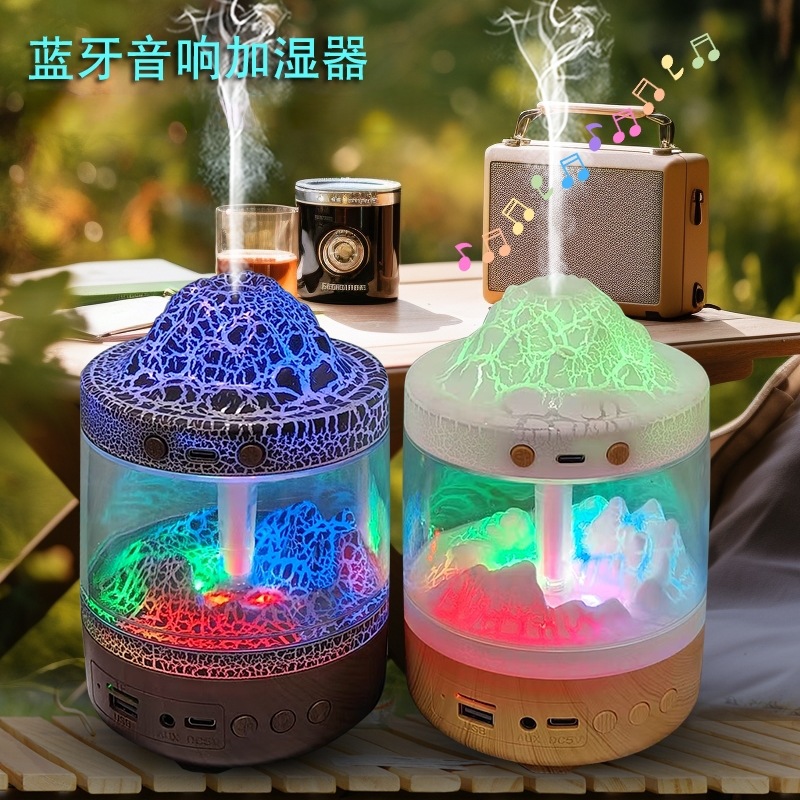 The new cracked wood grain Bluetooth audio humidifier and aroma diffuser is a portable home and office aroma diffuser humidifier Specification image