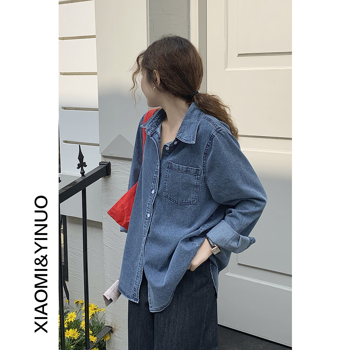 【 Oufan 】8519 Autumn Long-sleeved denim Shirt Jacket for Women, 2022 New Korean style Retro student top