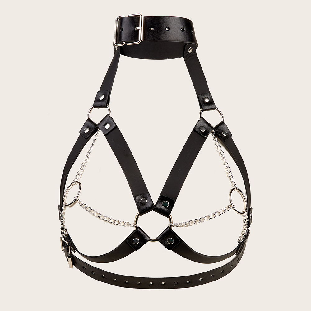 Cross-border sex toys couple flirtation sexy leather chain sm binding corset full figure
