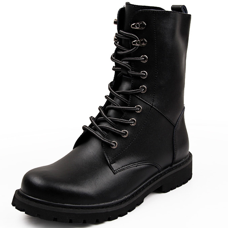 2023 New Autumn And Winter Men's Martin Shoes High Top Thick Sole Trend Men's Casual Outdoor Men's Boots Lace-Up Martin Boots Item Picture