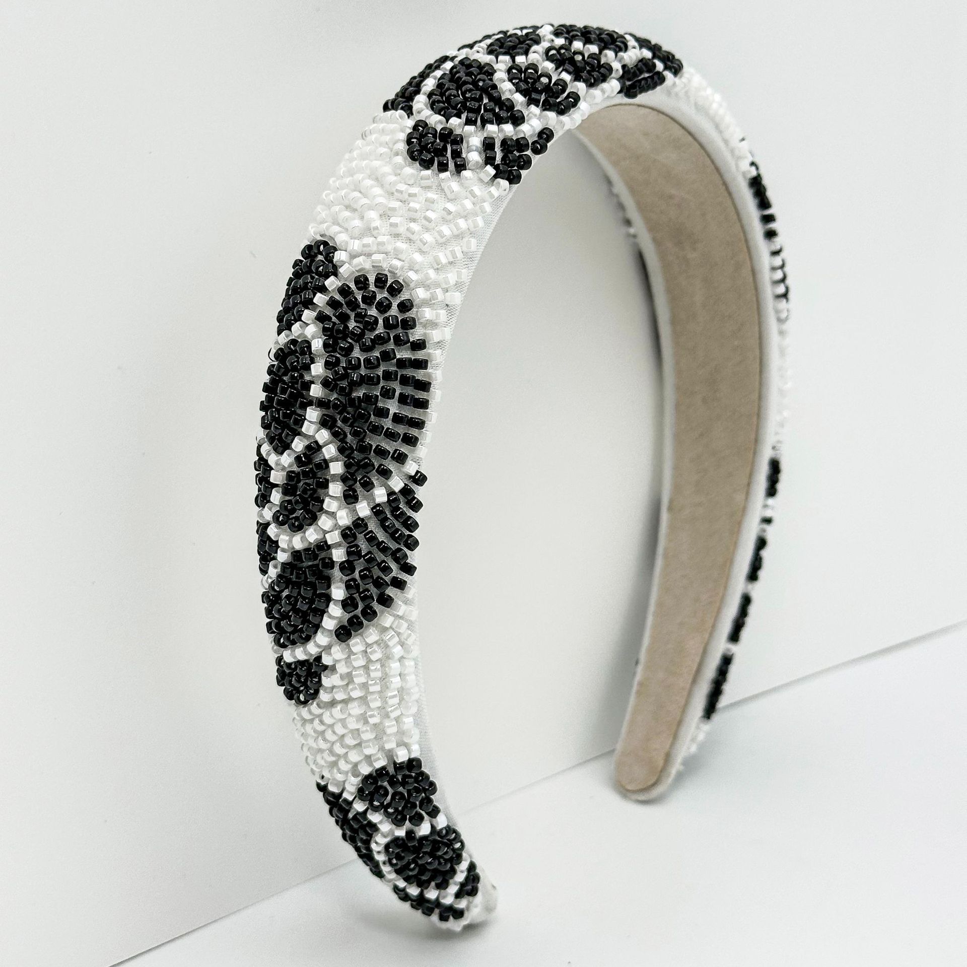 Cross-border sponge high skull top glittering colorful rhinestone headband for women, high-end light luxury Korean-style headband hair accessory details Picture