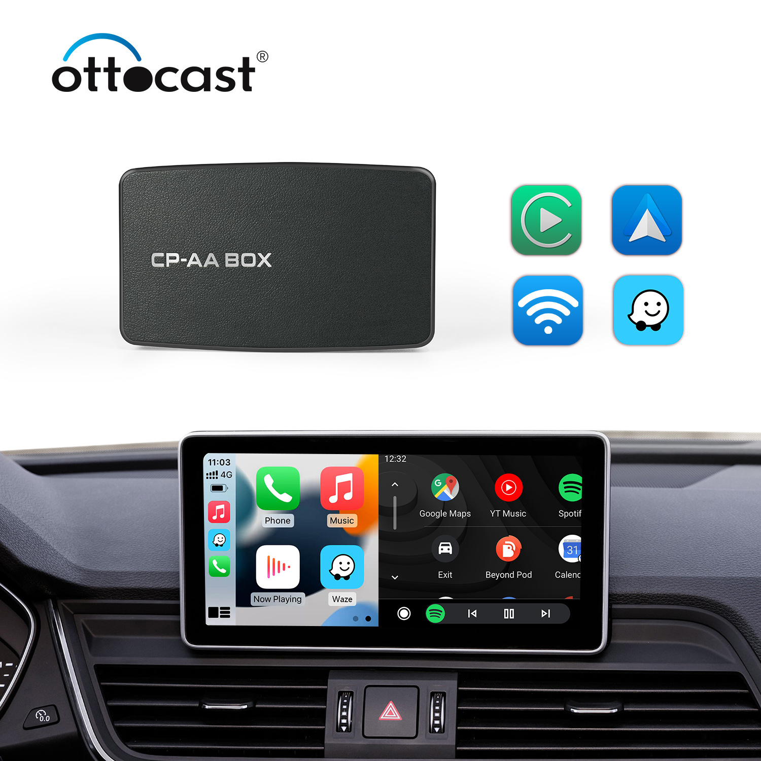 Cross-border bestseller customized carplay wireless box androidauto in-car intelligent interconnection Magic Box Dongle Application Scenario