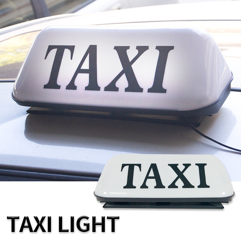 外贸跨境taxi灯磁吸固定12V的士灯防水耐晒出租顶灯大号TAXI灯图