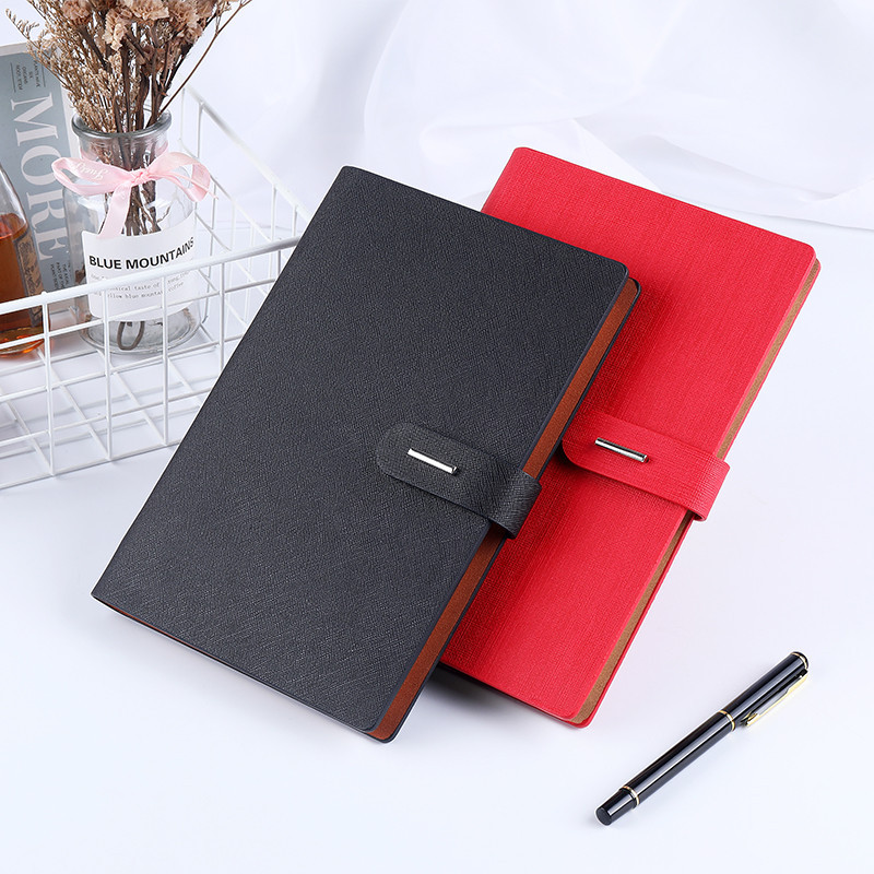 Business Simple Office Loose-Leaf A5 Meeting Minutes One Word Button Notepad Notebook Can Be Made Logo