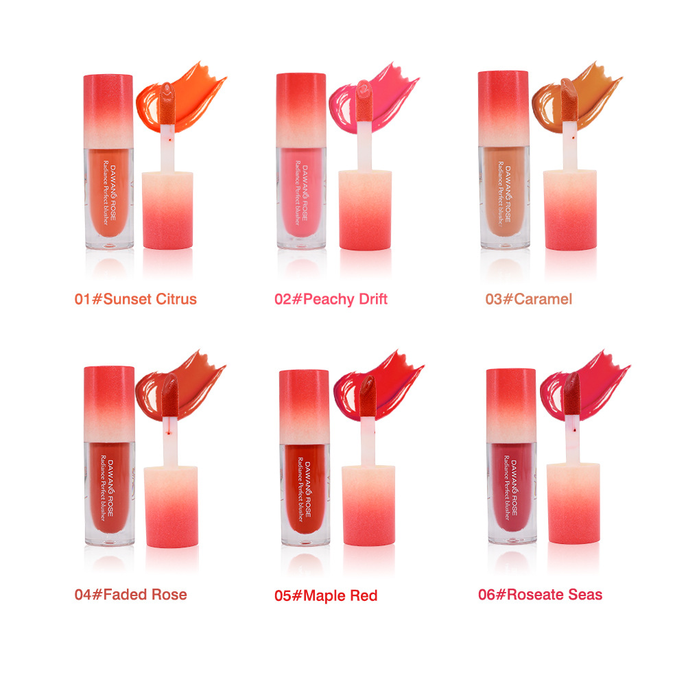 跨境彩妆液体腮红修容胭脂修饰脸部唇颊两用提亮修颜批发哑光液体