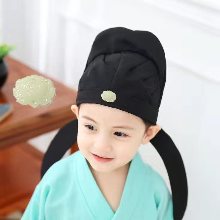 Boys' Hanfu hats, Tang Dynasty ancient costume hats, Li Bai hats, soft cloth scholar hats, layman hats, Tang and Song Dynasty Du Fu performance hats, national trend hats
