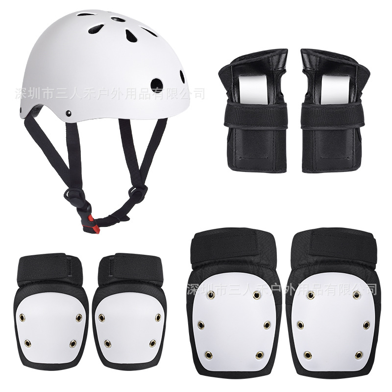 新款专业训练成人长板滑板头盔护具儿童平衡车溜冰轮滑护具套装详情图1