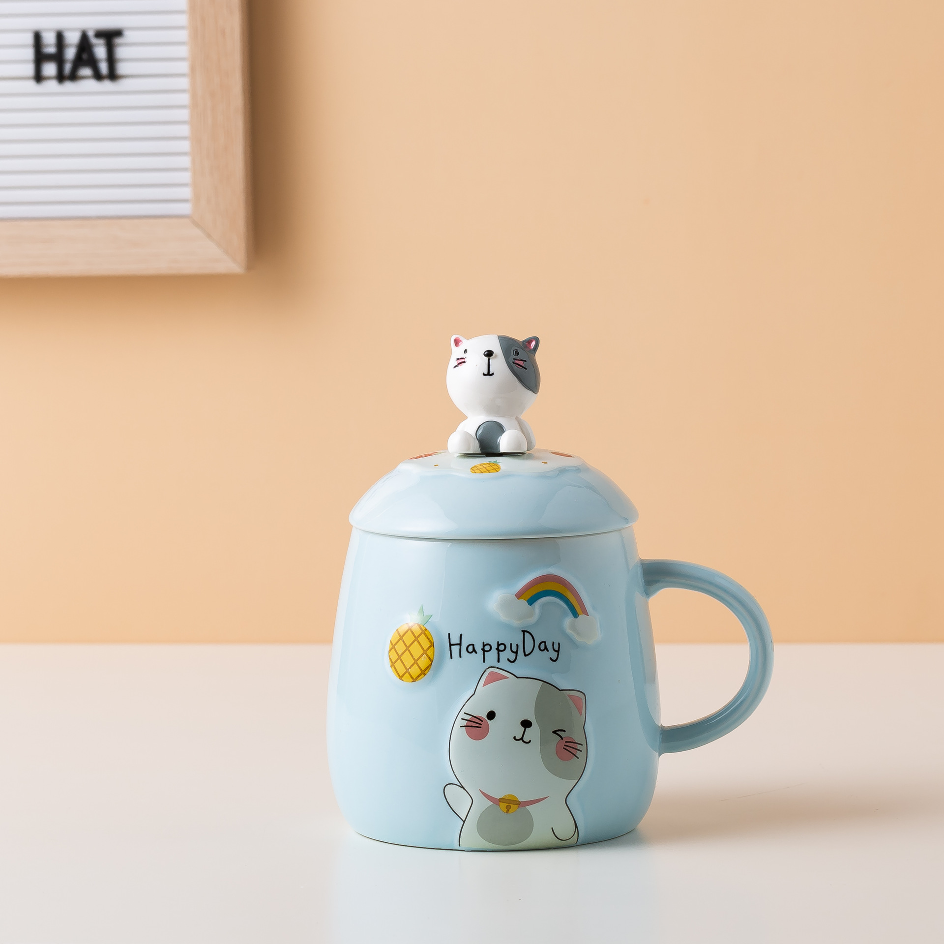 High appearance level, ins style, high-temperature resistant, large-capacity ceramic cup, cute and girlish gift cup, office coffee cup details Picture