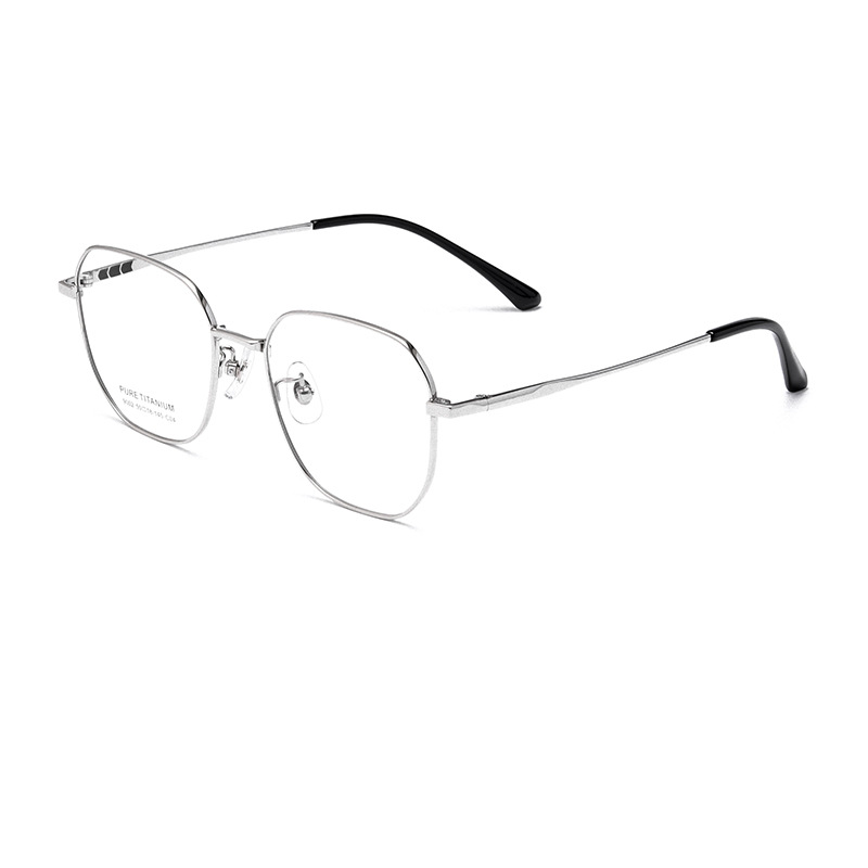 New titanium frame wholesale 9002YT fashionable retro polygonal glasses frame men's myopia glasses ultra-light pure titanium glasses frame Item Picture