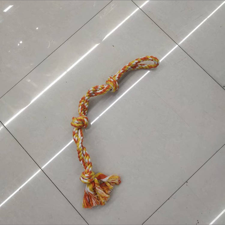 Pet cotton rope toys, durable teeth grinding rope knots, dog weaving toys, medium and large-sized dog training and teeth cleaning pet supplies details Picture