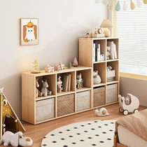 Solid wood bookshelf shelf Simple floor storage cabinet Free combination lattice cabinet Toys low cabinet living room TV cabinet
