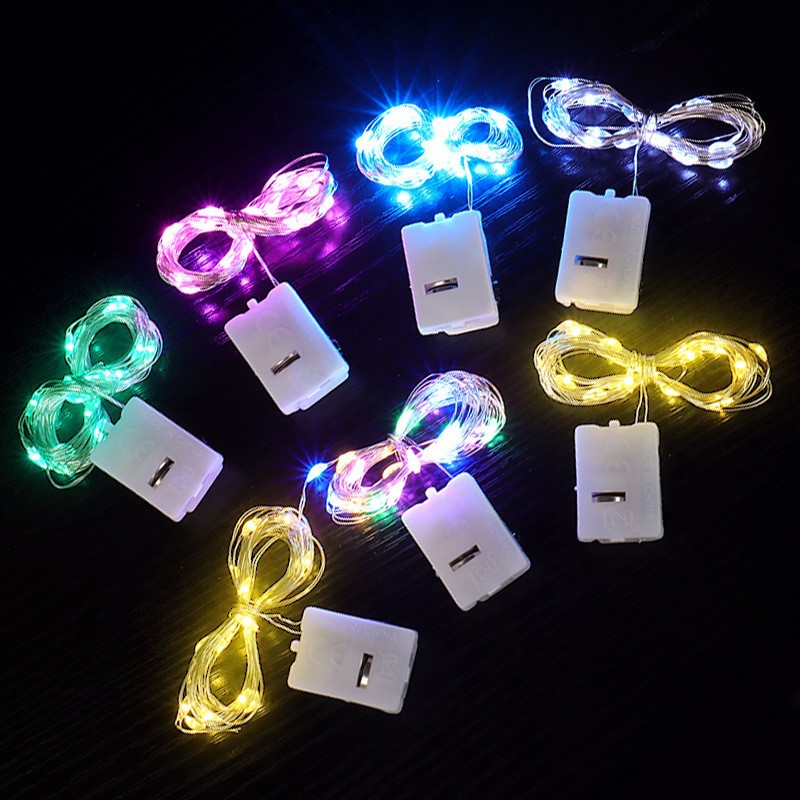 Bulk wholesale of LED button batteries, small white boxes, colorful flower light strings, Christmas tree decorations, copper wire ambient light strings
