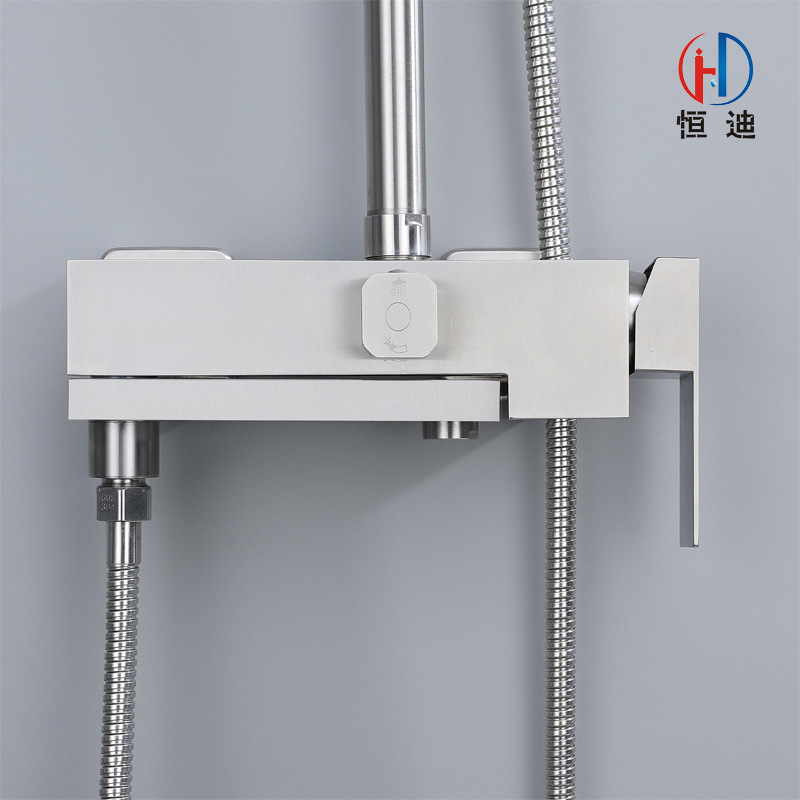 俄罗斯外贸304不锈钢三功能龙头淋浴花洒套装方形淋浴加长旋转嘴