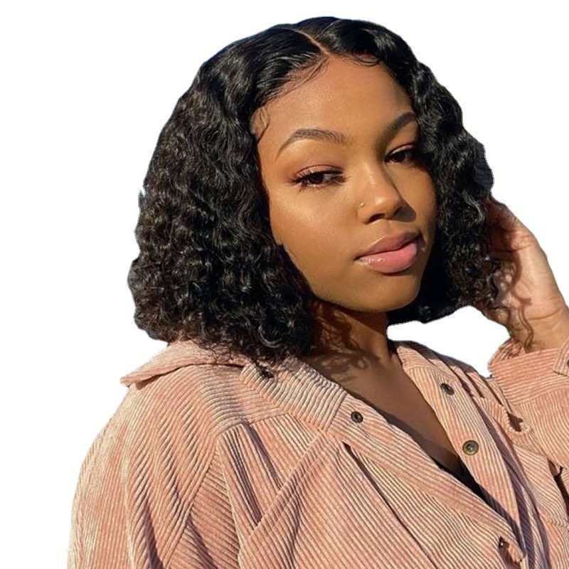 Amazon export African wigs, black small curly short hair wigs for European and American women, full head sets, wholesale of chemical fiber filaments Item Picture