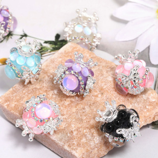 Colorful snowflake resin diamond heavy Industry diy acrylic beads, loose beads, mobile phone chain, cute beads, beaded pen accessories pic 5