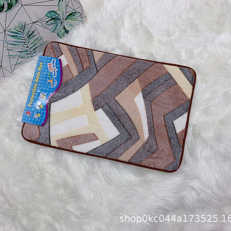 Factory direct sales, in stock for export, anti-slip floor MATS, water-absorbing coral velvet carpets, kitchen and bathroom floor MATS wholesale Specification image