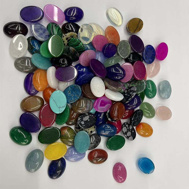 10x14，13x18mm 混色戒面天然石椭圆形DIY饰品裸石配件天然石戒面天然石饰品配件图