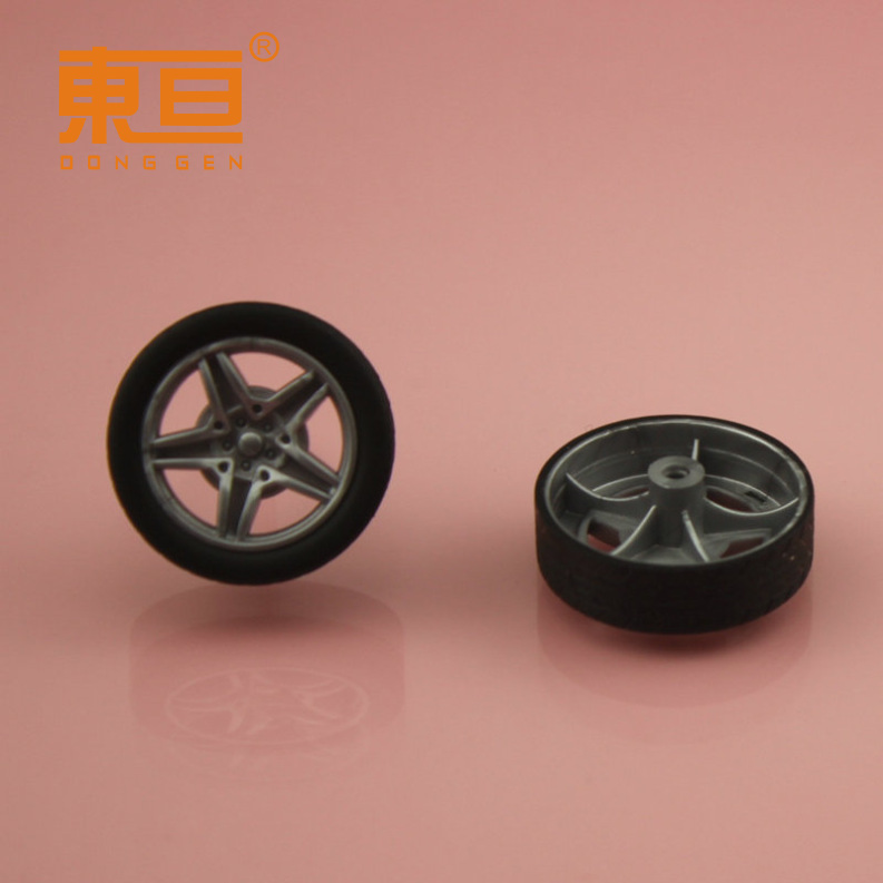 XJ252AH Star Silver rubber-coated wheels, rubber wheels, toy wheels, toy accessories, small technology parts