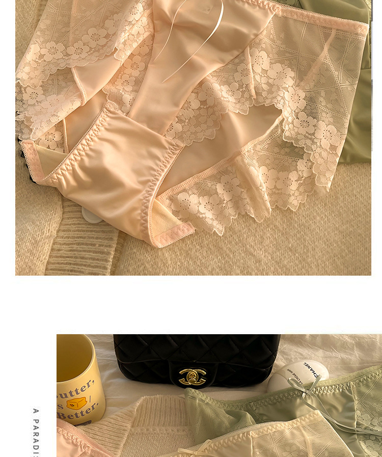 高腰大码女士内裤女胖MM200斤ins纯欲风包臀透气性感蕾丝边三角裤详情10