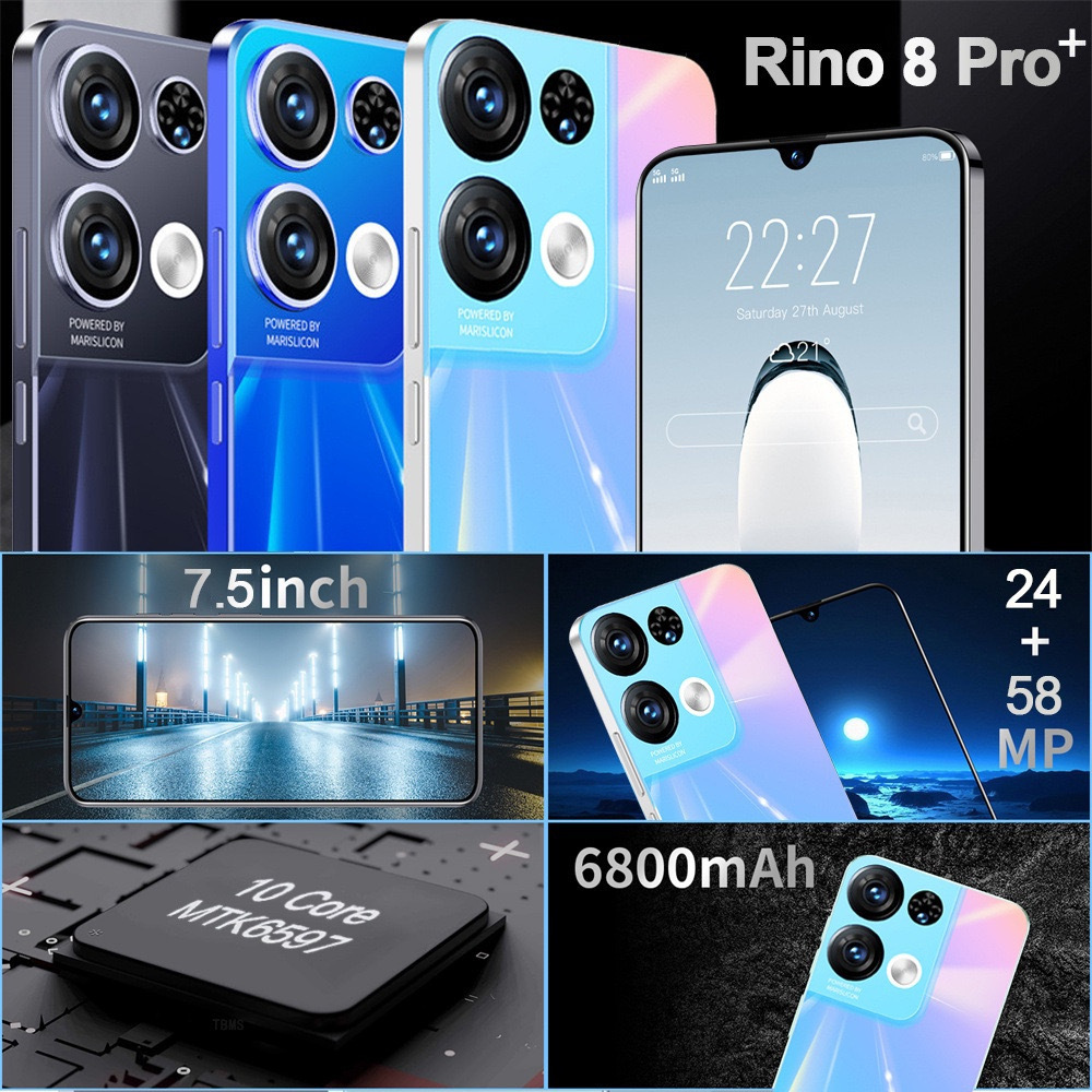 The new Rino8 Pro cross-border smartphone 7.5-inch large screen 2+16 Android 8.1 foreign trade mobile phone reno8 details Picture
