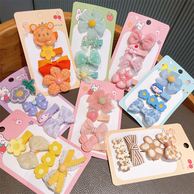 女童宝宝全包布发夹婴儿不伤发可爱超萌汗毛夹儿童婴幼儿安全发卡