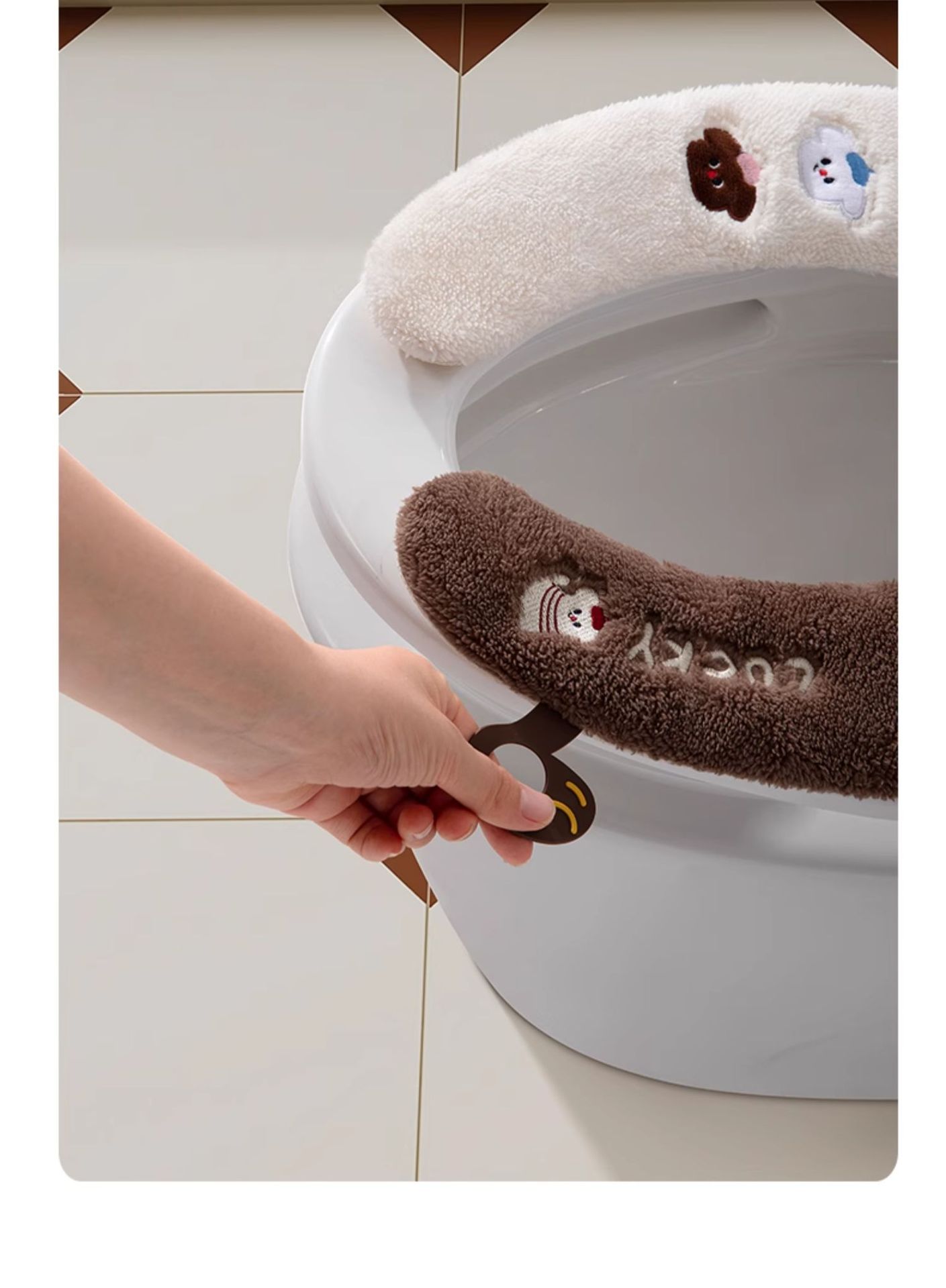 马桶坐垫通用家用马桶贴圈坐便器垫圈坐便套加厚冬季马桶套粘贴式详情5